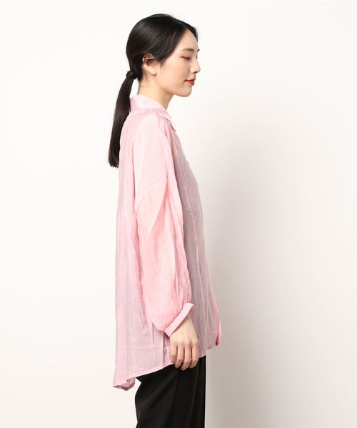 SpRay（スプレイ）の「シアーシャツ（シャツ/ブラウス・レディース・ブラック/パープル/オフホワイト/ピンク/オレンジ/グリーン・FREE）」の9枚目の写真