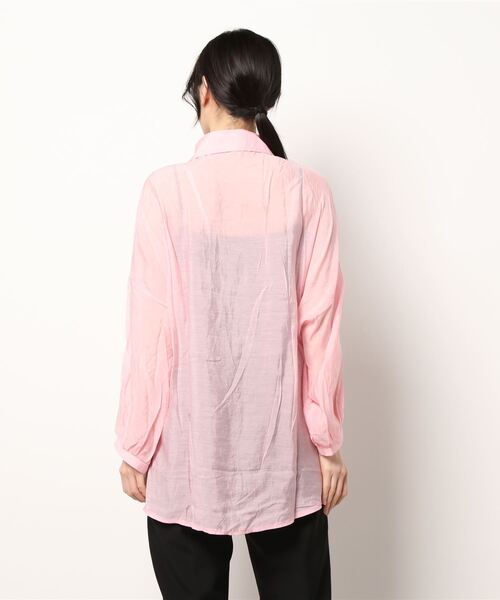 SpRay（スプレイ）の「シアーシャツ（シャツ/ブラウス・レディース・ブラック/パープル/オフホワイト/ピンク/オレンジ/グリーン・FREE）」の10枚目の写真