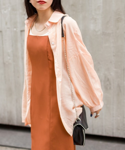 SpRay（スプレイ）の「シアーシャツ（シャツ/ブラウス・レディース・ブラック/パープル/オフホワイト/ピンク/オレンジ/グリーン・FREE）」の19枚目の写真