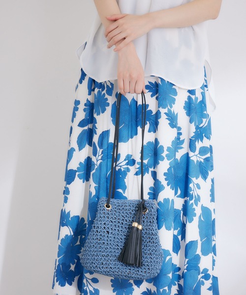 KATHARINE ROSS（キャサリンロス）の「【KATHARINE ROSS】ペーパー巾着ショルダーバッグ WEB限定（かごバッグ・レディース・ベージュ/ブラウン/ミント/ライトブラウン/ダークブラウン/ブルー/ピンク/ホワイト・MEDIUM）」の17枚目の写真