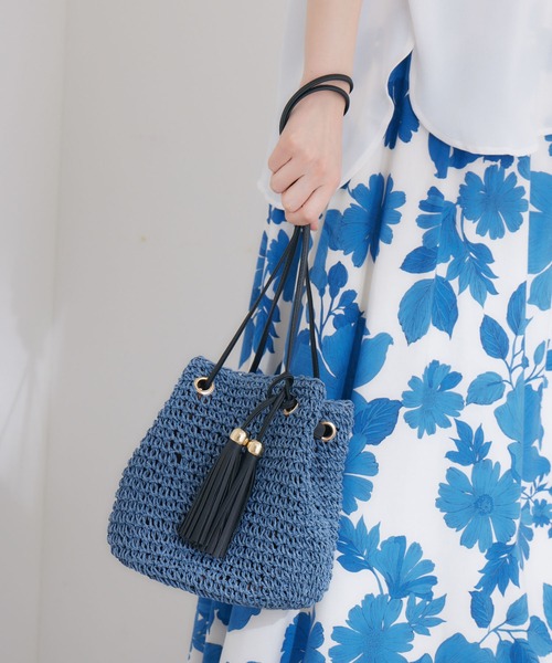 KATHARINE ROSS（キャサリンロス）の「【KATHARINE ROSS】ペーパー巾着ショルダーバッグ WEB限定（かごバッグ・レディース・ベージュ/ブラウン/ミント/ライトブラウン/ダークブラウン/ブルー/ピンク/ホワイト・MEDIUM）」の18枚目の写真