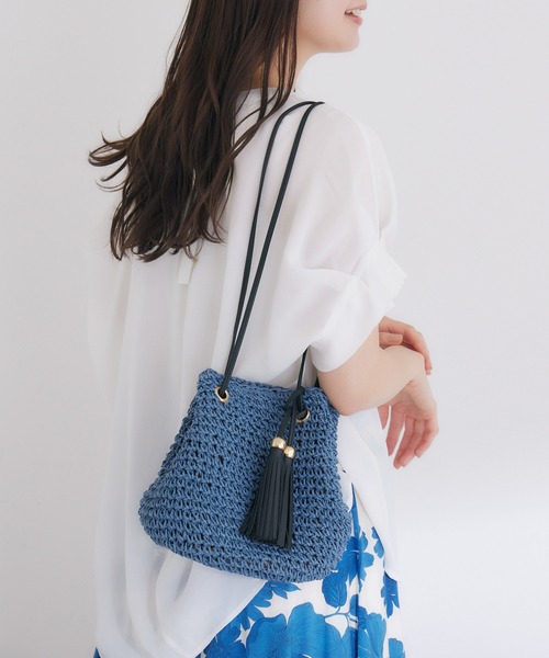 KATHARINE ROSS（キャサリンロス）の「【KATHARINE ROSS】ペーパー巾着ショルダーバッグ WEB限定（かごバッグ・レディース・ベージュ/ブラウン/ミント/ライトブラウン/ダークブラウン/ブルー/ピンク/ホワイト・MEDIUM）」の20枚目の写真