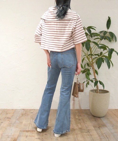 sango（sango）の「ハーフジッププルオーバー（Tシャツ/カットソー・レディース・ホワイト×ブラック/ホワイト×ピンク/グレー×ホワイト・FREE）」の21枚目の写真