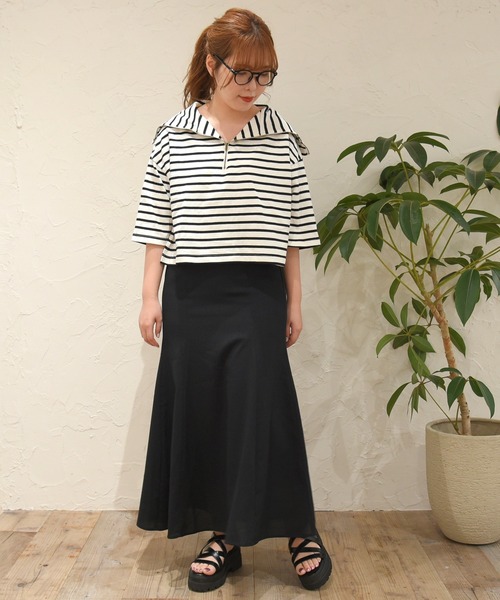 sango（sango）の「ハーフジッププルオーバー（Tシャツ/カットソー・レディース・ホワイト×ブラック/ホワイト×ピンク/グレー×ホワイト・FREE）」の16枚目の写真