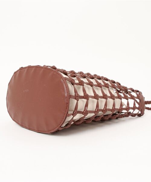 ehka sopo（エヘカソポ）の「エコレザーメッシュトートバッグ（トートバッグ・レディース・ブラウン/オフホワイト/ラベンダー・ﾌﾘ-）」の5枚目の写真