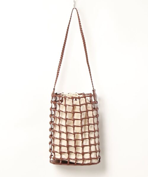 ehka sopo（エヘカソポ）の「エコレザーメッシュトートバッグ（トートバッグ・レディース・ブラウン/オフホワイト/ラベンダー・ﾌﾘ-）」の9枚目の写真