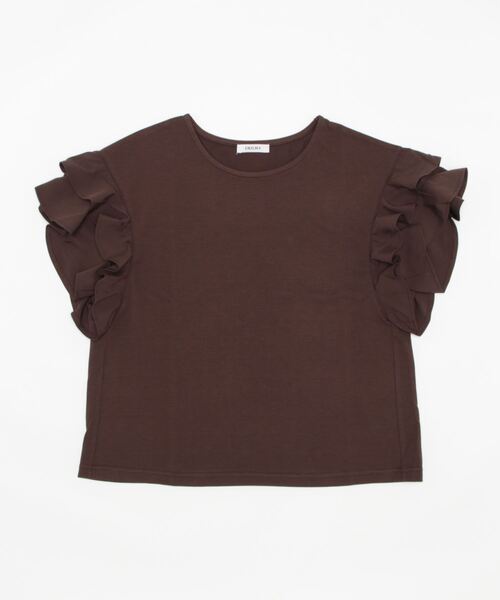 INGNI(イング)の「袖フリル半袖Tシャツ(Tシャツ/カットソー・レディース・グレー系その他/ブラック/オレンジ/グリーン/オフホワイト/ブラウン・M)」の4枚目の写真