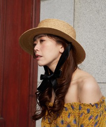 COMMON WARE（コモンウェアー）の「Aurelia / アウレリア ANA アナ ラフィアブレード紐付きカンカン帽（ハット）」