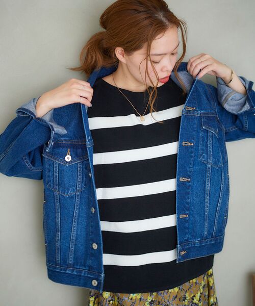 le.coeur blanc（ルクールブラン）の「デニムオーバーブルゾン（デニムジャケット・レディース・ネイビー/ブルー・38）」の15枚目の写真