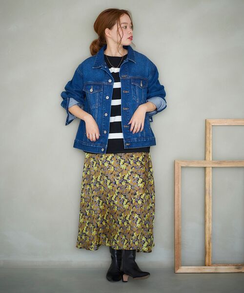 le.coeur blanc（ルクールブラン）の「デニムオーバーブルゾン（デニムジャケット・レディース・ネイビー/ブルー・38）」の13枚目の写真