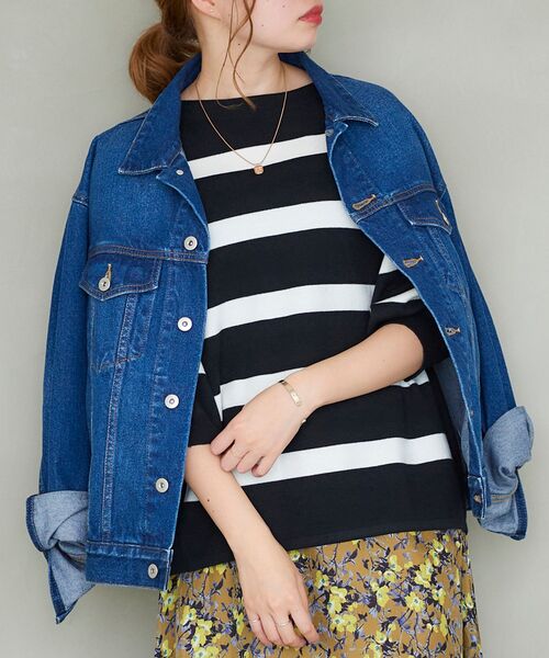 le.coeur blanc（ルクールブラン）の「デニムオーバーブルゾン（デニムジャケット・レディース・ネイビー/ブルー・38）」の9枚目の写真