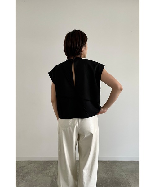 LA PEAU DE GEM（ラポドゥジェム）の「【LA PEAU DE GEM】ランダムカッティングタンクトップ（Tシャツ/カットソー・レディース・ホワイト/ブラック・FREE）」の13枚目の写真