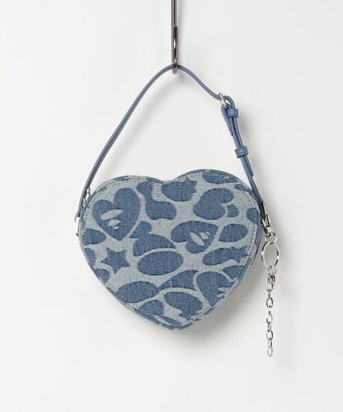 DENIM HEART SHAPE BAG L