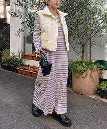 HELLO.SANFRANCISCO | 【HELLO.SANFRANCISCO/ハローサンフランシスコ】ロンtee付きボーダーキャミワンピース(ワンピース)