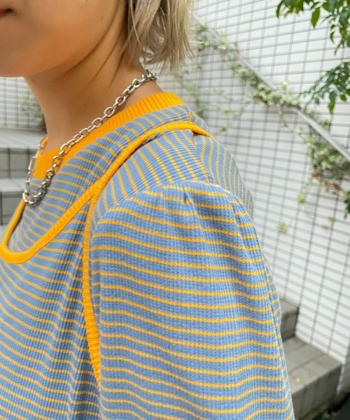 HELLO.SANFRANCISCO（ハローサンフランシスコ）の「【HELLO.SANFRANCISCO/ハローサンフランシスコ】ロンtee付きボーダーキャミワンピース（ワンピース・レディース・レッド/オレンジ/ブルー/グリーン・FREE）」の12枚目の写真