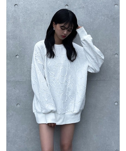 ENVYM(アンビー)の「ジャガードOP(つなぎ/オールインワン・レディース・ホワイト/ブラック・FREE)」の5枚目の写真
