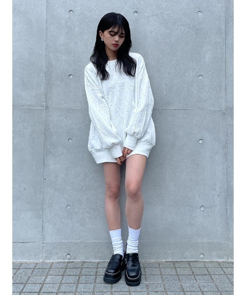ENVYM(アンビー)の「ジャガードOP(つなぎ/オールインワン・レディース・ホワイト/ブラック・FREE)」の8枚目の写真