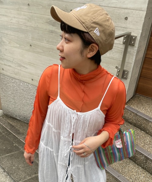 DuKKah（デュカ）の「Dukkah/【低身長向け】シアーメロウハイネックロンT（Tシャツ/カットソー・レディース・ホワイト/ブラック/オレンジ・X-SMALL）」の3枚目の写真