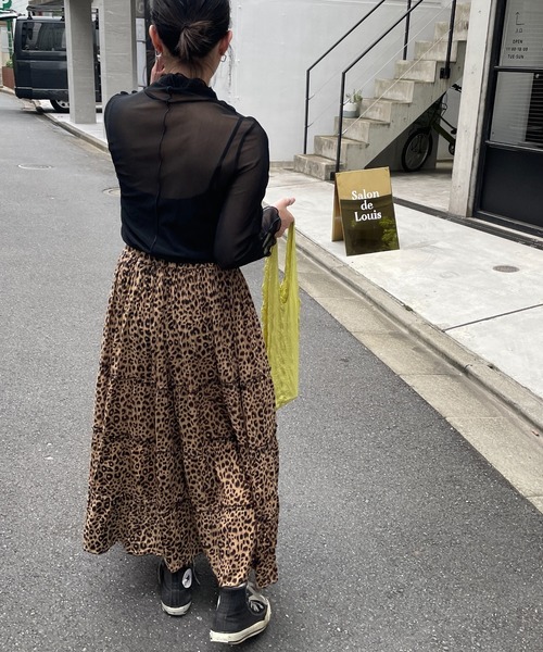 DuKKah（デュカ）の「Dukkah/【低身長向け】シアーメロウハイネックロンT（Tシャツ/カットソー・レディース・ホワイト/ブラック/オレンジ・X-SMALL）」の8枚目の写真