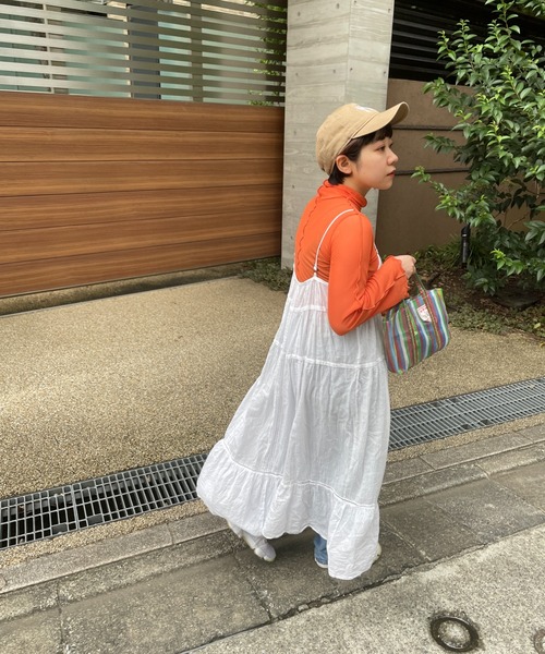 DuKKah（デュカ）の「Dukkah/【低身長向け】シアーメロウハイネックロンT（Tシャツ/カットソー・レディース・ホワイト/ブラック/オレンジ・X-SMALL）」の10枚目の写真