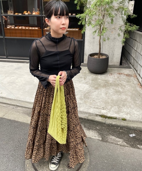 DuKKah（デュカ）の「Dukkah/【低身長向け】シアーメロウハイネックロンT（Tシャツ/カットソー・レディース・ホワイト/ブラック/オレンジ・X-SMALL）」の20枚目の写真