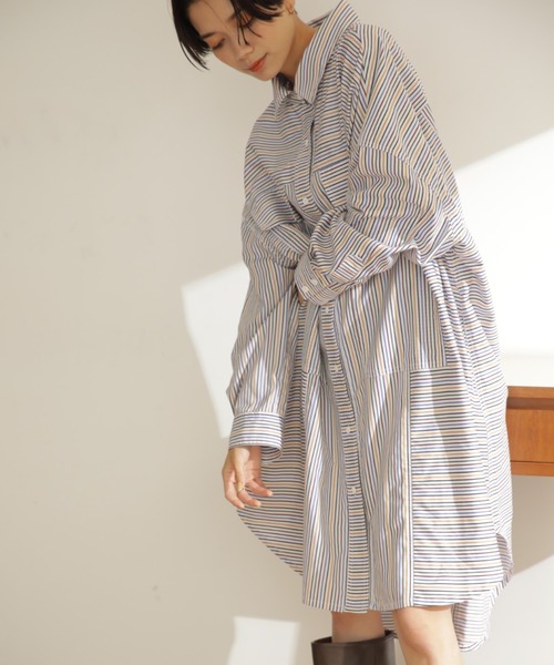 平和屋着物▽上質な色無地 単衣 流水地紋 青藍色 正絹 逸品 未使用