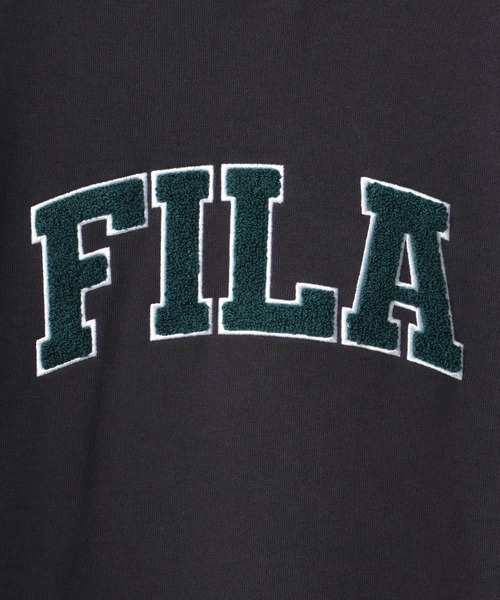 FILA(フィラ)の「FILA/フィラ 別注 オーバーサイズ カレッジロゴ ワッペン サガラ刺繍 スウェット レディース メンズ トレーナー パーカー(パーカー・メンズ・アッシュグレー/ダークグリーン/ネイビー/スミクロ・LL/M/L)」の11枚目の写真