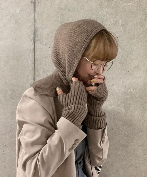 ＡＮＤＪ（アンドジェイ）の「【2022/AW】【ANDJMADE】バラクラバ＆アームウォーマー2点セット（ニットキャップ/ビーニー・レディース・ブラック/レッド/オフホワイト/モカ/ブラウン系その他・M）」の3枚目の写真