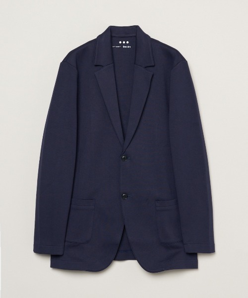 THREE DOTS スリードッツ ノーカラージャケット ネイビー パイル THREE DOTS スリードッツ ノーカラージャケット ネイビー パイル