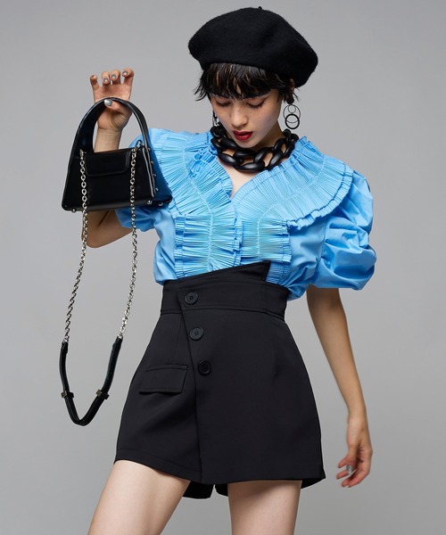 Narcissus（ナルシス）の「【WEBSTORE 限定商品】ハイウエストショートパンツ（その他パンツ・レディース・ホワイト/ブラック・FREE）」の2枚目の写真