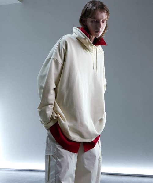 ENDER PRODUCTS（エンダープロダクツ）の「ビッグシルエット カウルネック裏毛プルオーバー 【ENDER PRODUCTS/エンダープロダクツ】（スウェット・メンズ・オレンジ/アイボリー/ブラック・F）」の16枚目の写真