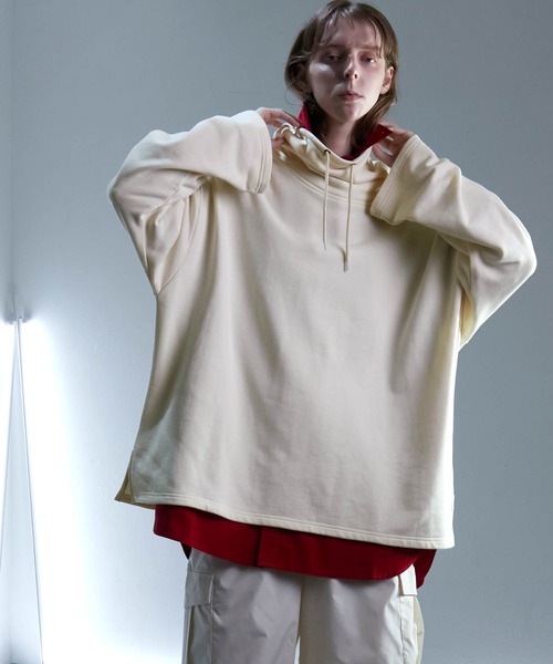 ENDER PRODUCTS（エンダープロダクツ）の「ビッグシルエット カウルネック裏毛プルオーバー 【ENDER PRODUCTS/エンダープロダクツ】（スウェット・メンズ・オレンジ/アイボリー/ブラック・F）」の21枚目の写真