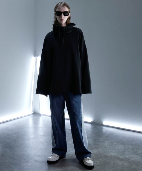 ENDER PRODUCTS（エンダープロダクツ）の「ビッグシルエット カウルネック裏毛プルオーバー 【ENDER PRODUCTS/エンダープロダクツ】（スウェット・メンズ・オレンジ/アイボリー/ブラック・F）」の6枚目の写真