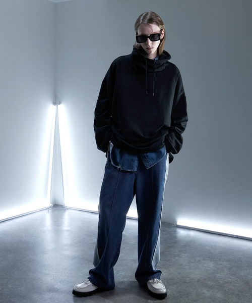 ENDER PRODUCTS（エンダープロダクツ）の「ビッグシルエット カウルネック裏毛プルオーバー 【ENDER PRODUCTS/エンダープロダクツ】（スウェット・メンズ・オレンジ/アイボリー/ブラック・F）」の9枚目の写真