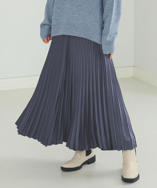 BEAMS HEART(ビームスハート)の「BEAMS HEART / 変形 プリーツスカート(スカート・レディース・カーキ/ベージュ/ブルー系その他・SMALL/MEDIUM)」の3枚目の写真