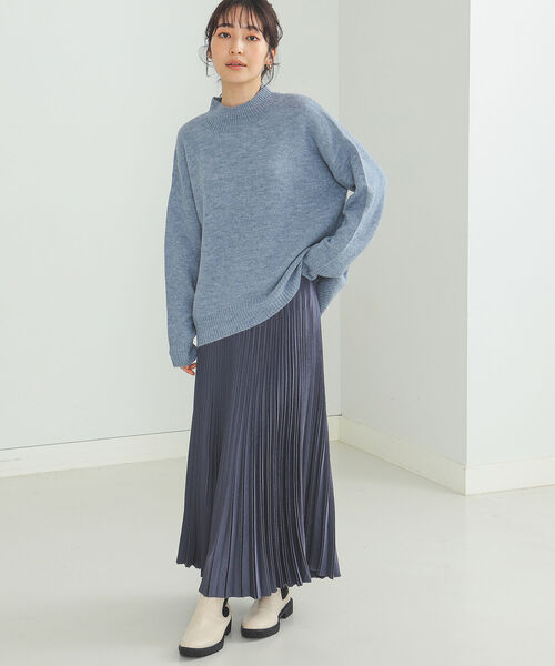 BEAMS HEART(ビームスハート)の「BEAMS HEART / 変形 プリーツスカート(スカート・レディース・カーキ/ベージュ/ブルー系その他・SMALL/MEDIUM)」の4枚目の写真
