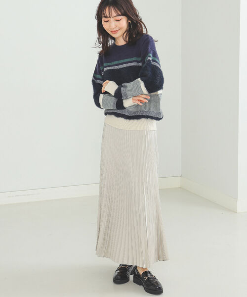 BEAMS HEART(ビームスハート)の「BEAMS HEART / 変形 プリーツスカート(スカート・レディース・カーキ/ベージュ/ブルー系その他・SMALL/MEDIUM)」の8枚目の写真