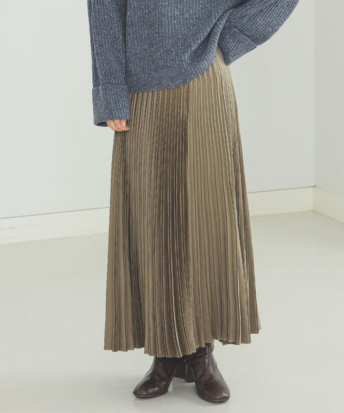BEAMS HEART(ビームスハート)の「BEAMS HEART / 変形 プリーツスカート(スカート・レディース・カーキ/ベージュ/ブルー系その他・SMALL/MEDIUM)」の14枚目の写真