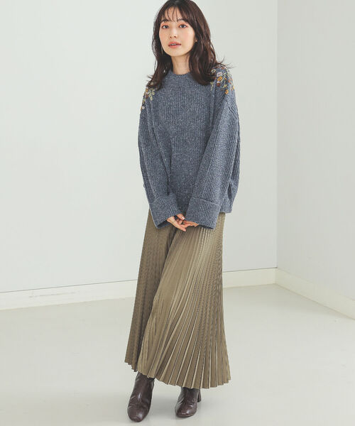BEAMS HEART(ビームスハート)の「BEAMS HEART / 変形 プリーツスカート(スカート・レディース・カーキ/ベージュ/ブルー系その他・SMALL/MEDIUM)」の12枚目の写真