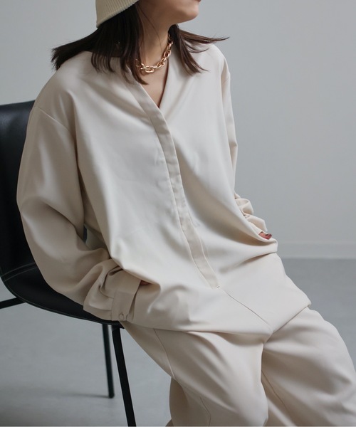 ap retro（アプレトロ）の「2022/新作 ノーカラーオールインワン/ツナギ（つなぎ/オールインワン・レディース・モカ/アイボリー/ブラック・FREE）」の17枚目の写真