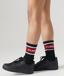 FUBU（ フブ）の「FUBU フブ クルーソックス ブランドロゴ ボーダー くつした クルー丈 メンズ 1P 25cm 26cm 27cm（ソックス/靴下）」