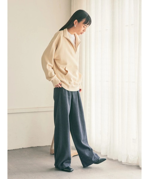 青、パープル系　ボーダー裏毛 BLUE LAKE MARKET アメリカンドライ天竺ボーダー||ヨーク切替