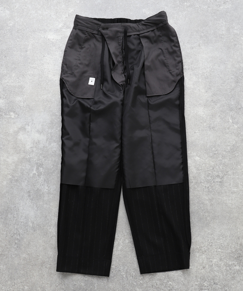 EDIFICE LA BOUCLE（エディフィスラブークル）の「【LA BOUCLE / ラブークル】1プリーツ ストライプ イージー パンツ（その他パンツ・メンズ・ブラック・1/2）」の12枚目の写真