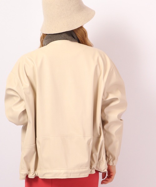 A.N.L(エーエヌエル レーベル)の「A.N.L フェイクレザーブルゾン(ブルゾン・レディース・キャメル/アイボリー/ブラック・38)」の4枚目の写真