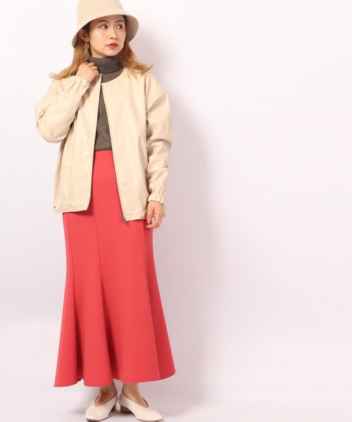 A.N.L(エーエヌエル レーベル)の「A.N.L フェイクレザーブルゾン(ブルゾン・レディース・キャメル/アイボリー/ブラック・38)」の12枚目の写真