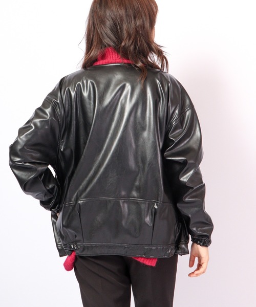 A.N.L(エーエヌエル レーベル)の「A.N.L フェイクレザーブルゾン(ブルゾン・レディース・キャメル/アイボリー/ブラック・38)」の11枚目の写真