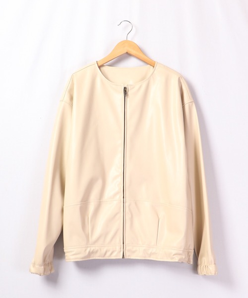 A.N.L(エーエヌエル レーベル)の「A.N.L フェイクレザーブルゾン(ブルゾン・レディース・キャメル/アイボリー/ブラック・38)」の20枚目の写真