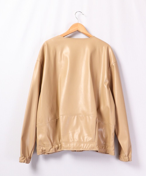 A.N.L(エーエヌエル レーベル)の「A.N.L フェイクレザーブルゾン(ブルゾン・レディース・キャメル/アイボリー/ブラック・38)」の19枚目の写真