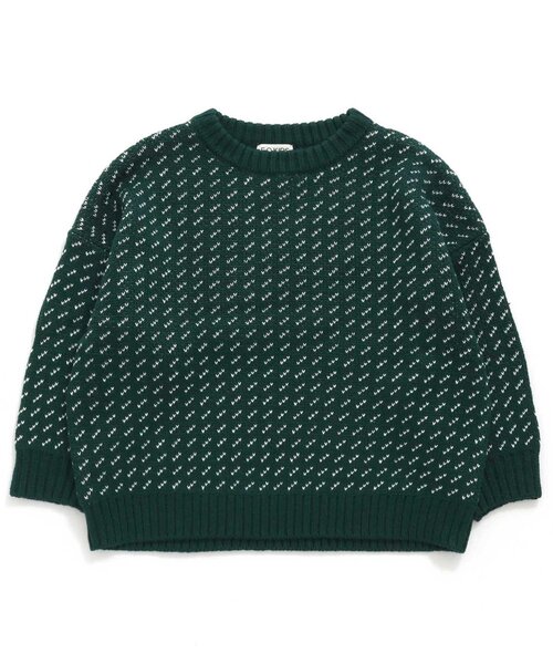 F.O.KIDS（エフオーキッズ）の「バーズアイニット_ウォッシャブル（ニット/セーター・キッズ・ブラック/グリーン/ネイビー/アイボリー/レッド・130/120/140/110/100/90/95/80）」の3枚目の写真