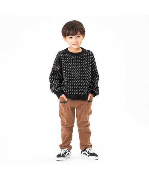 F.O.KIDS（エフオーキッズ）の「バーズアイニット_ウォッシャブル（ニット/セーター・キッズ・ブラック/グリーン/ネイビー/アイボリー/レッド・130/120/140/110/100/90/95/80）」の6枚目の写真